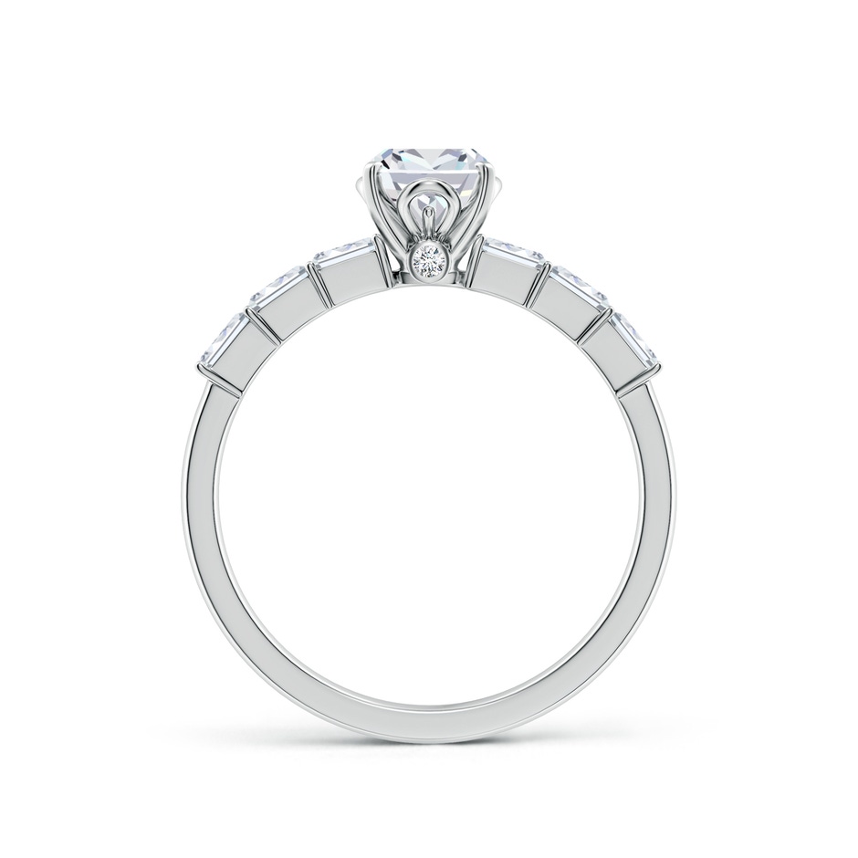 7x5mm FGVS Cushion Rectangular Lab-Grown Diamond Engagement Ring with Accents in 18K White Gold side 199