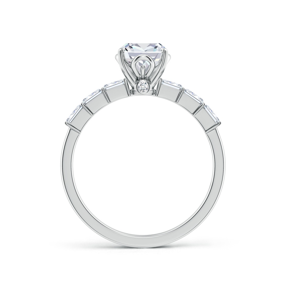 8x6mm FGVS Cushion Rectangular Lab-Grown Diamond Engagement Ring with Accents in White Gold side 199