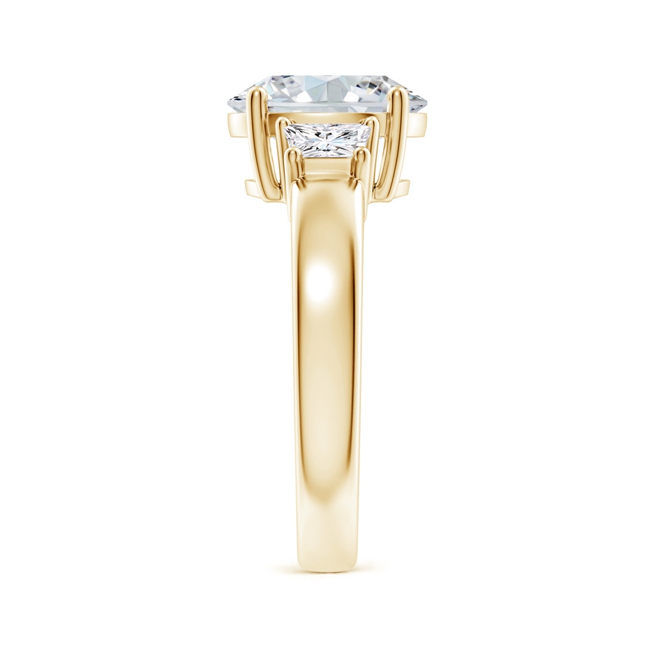 10x8mm FGVS Classic Oval and Trapezoid Lab-Grown Diamond Three Stone Engagement Ring in 18K Yellow Gold side 299