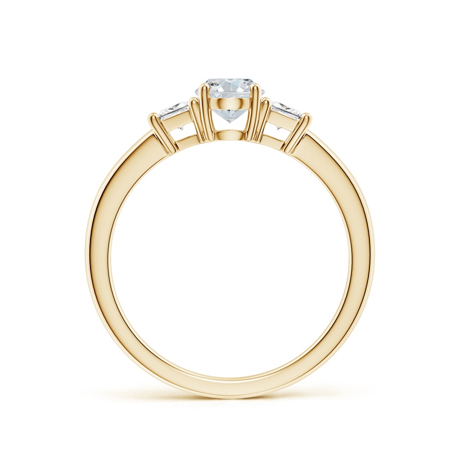 7x5mm FGVS Classic Oval and Trapezoid Lab-Grown Diamond Three Stone Engagement Ring in Yellow Gold side 199