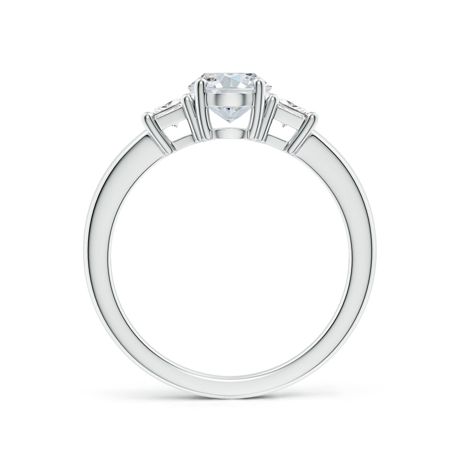 8x6mm FGVS Classic Oval and Trapezoid Lab-Grown Diamond Three Stone Engagement Ring in White Gold side 199