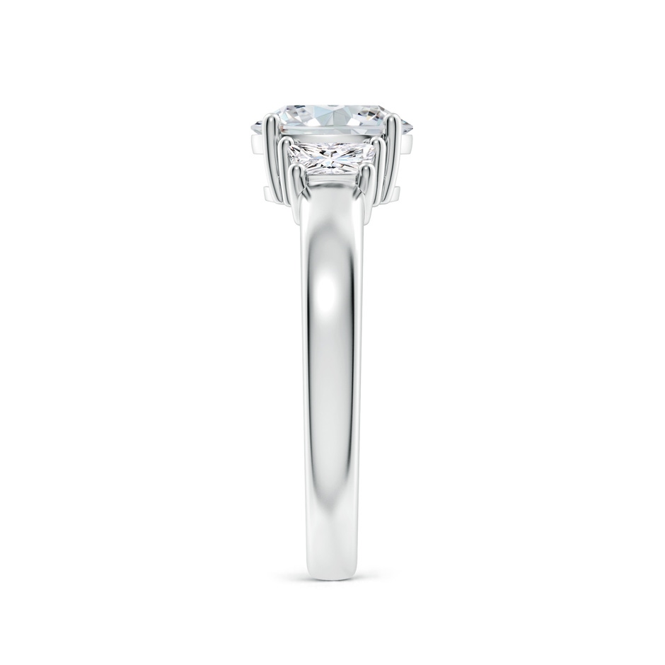 8x6mm FGVS Classic Oval and Trapezoid Lab-Grown Diamond Three Stone Engagement Ring in White Gold side 299