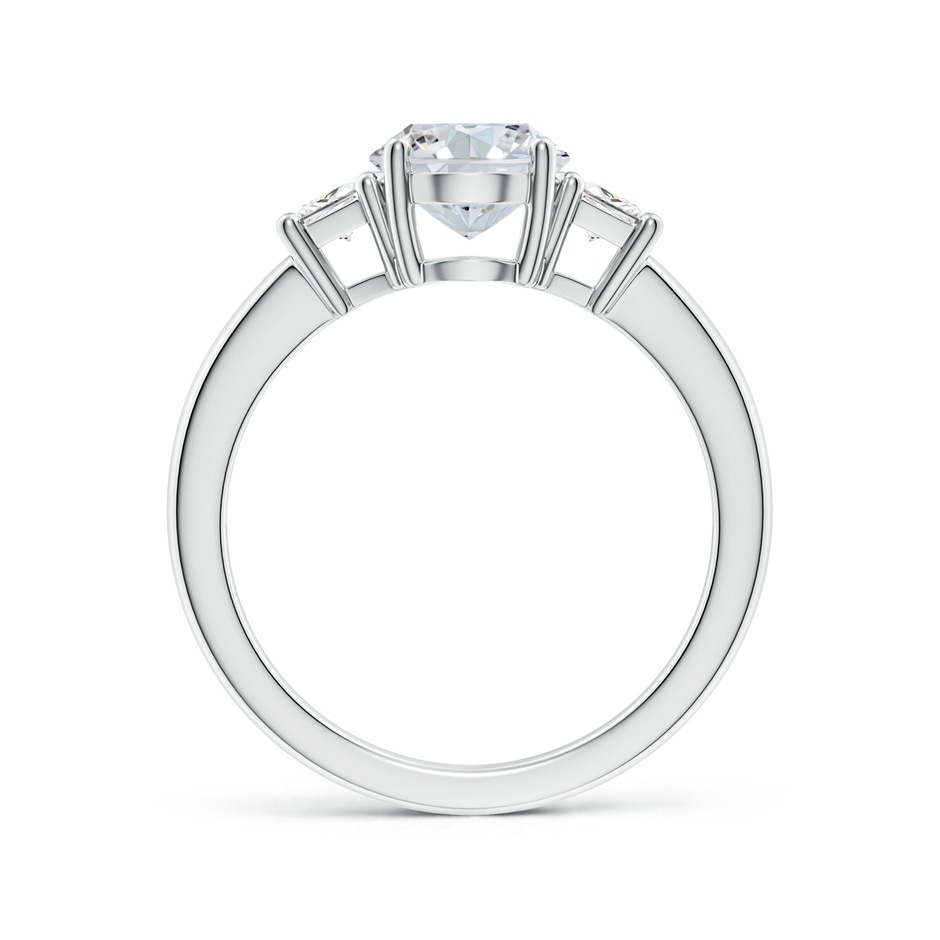 9x7mm FGVS Classic Oval and Trapezoid Lab-Grown Diamond Three Stone Engagement Ring in White Gold side 199