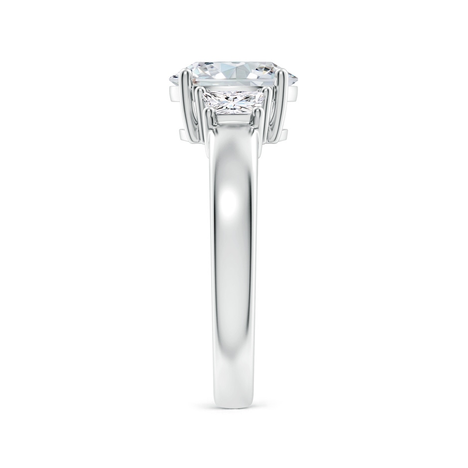 9x7mm FGVS Classic Oval and Trapezoid Lab-Grown Diamond Three Stone Engagement Ring in White Gold side 299