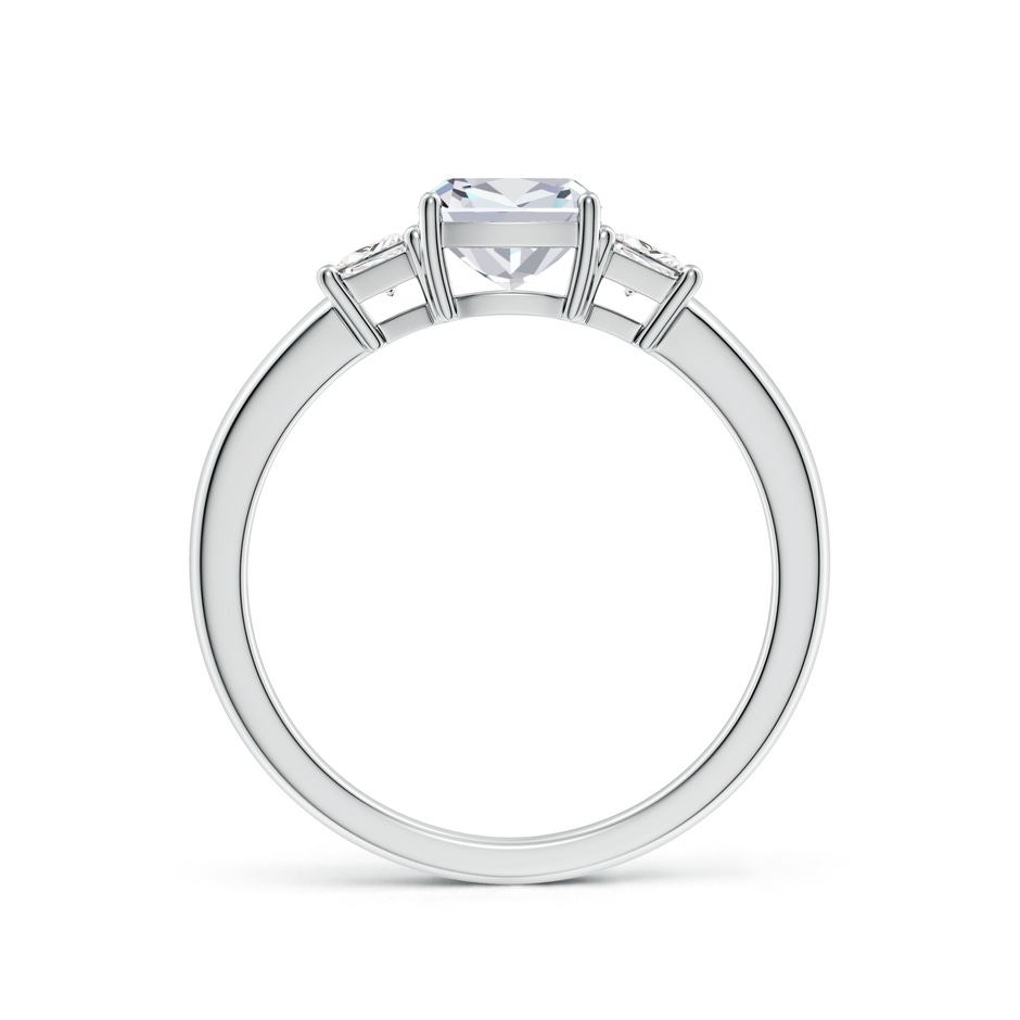 6mm FGVS Classic Cushion and Trapezoid Lab-Grown Diamond Three Stone Engagement Ring in White Gold side 199