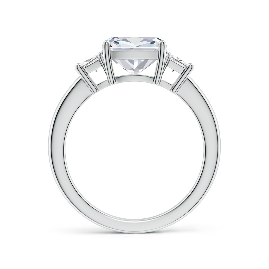 8mm FGVS Classic Cushion and Trapezoid Lab-Grown Diamond Three Stone Engagement Ring in White Gold side 199