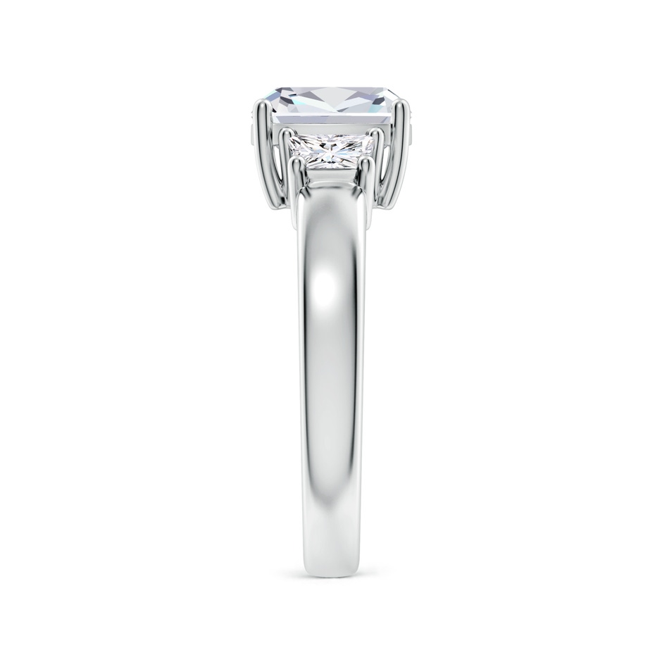 8mm FGVS Classic Cushion and Trapezoid Lab-Grown Diamond Three Stone Engagement Ring in White Gold side 299