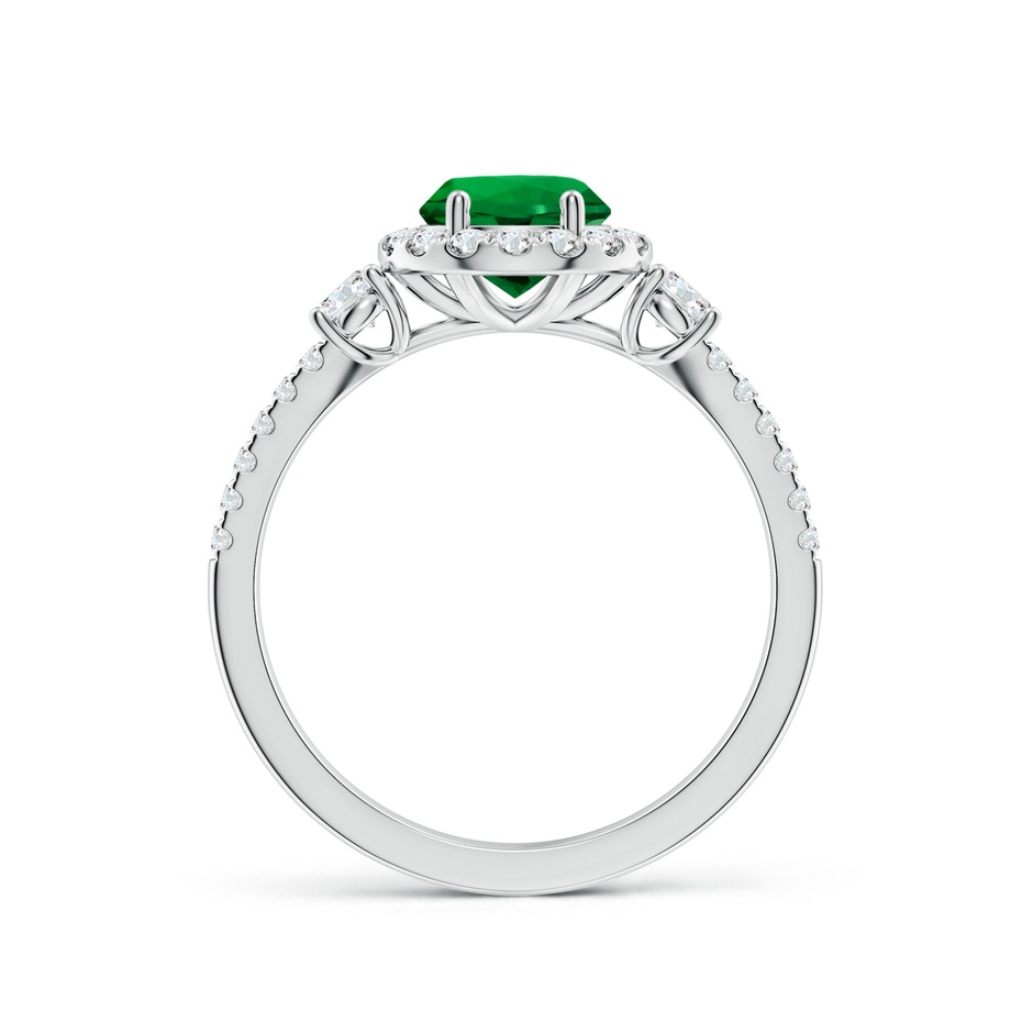 6.5mm Labgrown Round Lab-Grown Emerald Halo Double Shank Engagement Ring in White Gold side 199