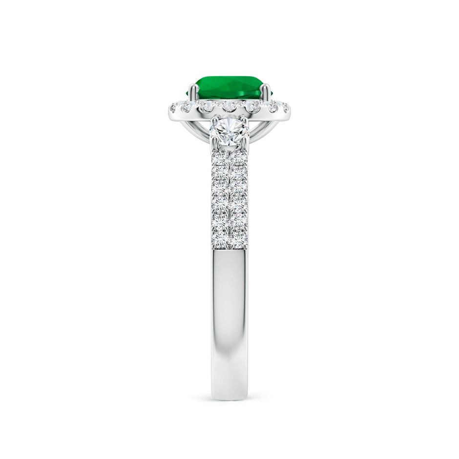 6.5mm Labgrown Round Lab-Grown Emerald Halo Double Shank Engagement Ring in White Gold side 299