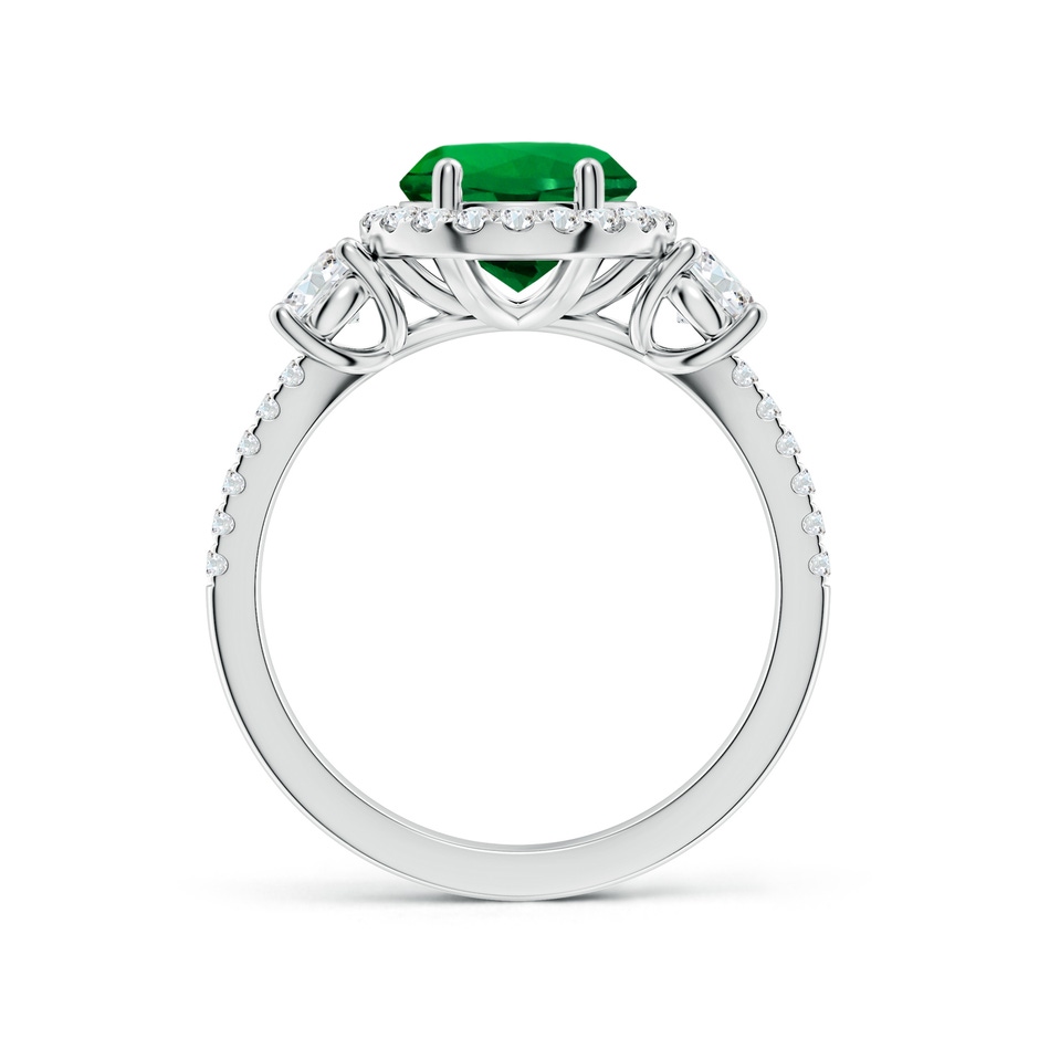 8mm Labgrown Round Lab-Grown Emerald Halo Double Shank Engagement Ring in White Gold side 199