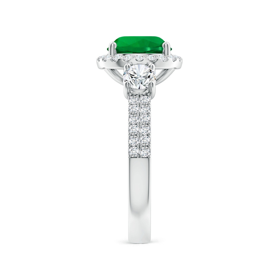 8mm Labgrown Round Lab-Grown Emerald Halo Double Shank Engagement Ring in White Gold side 299