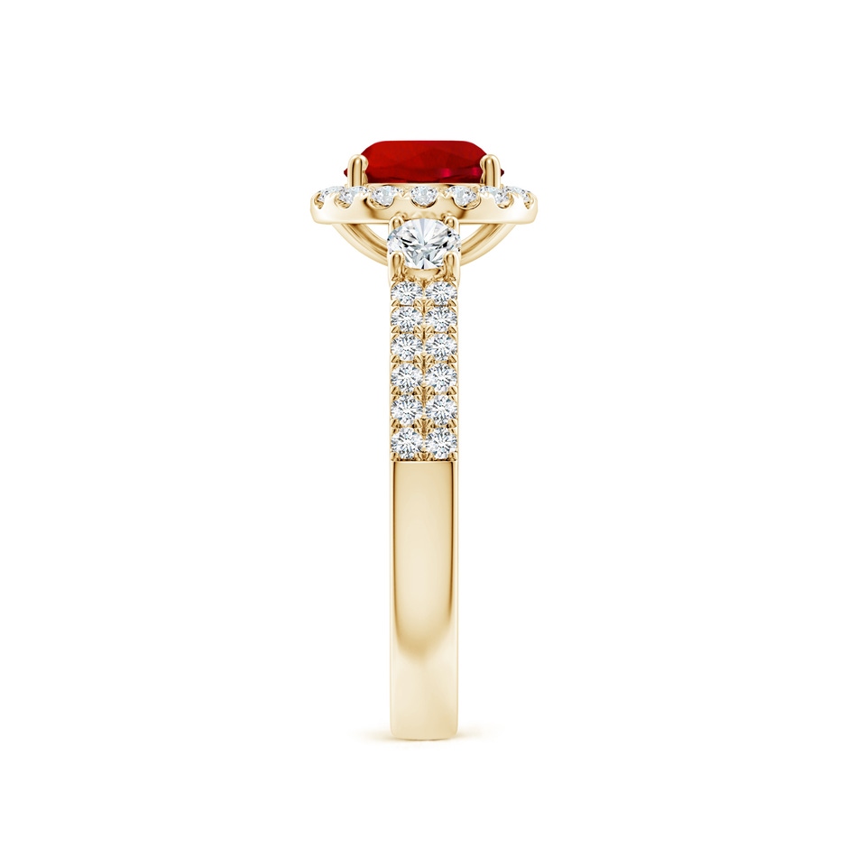 6.5mm Labgrown Round Lab-Grown Ruby Halo Double Shank Engagement Ring in Yellow Gold side 299