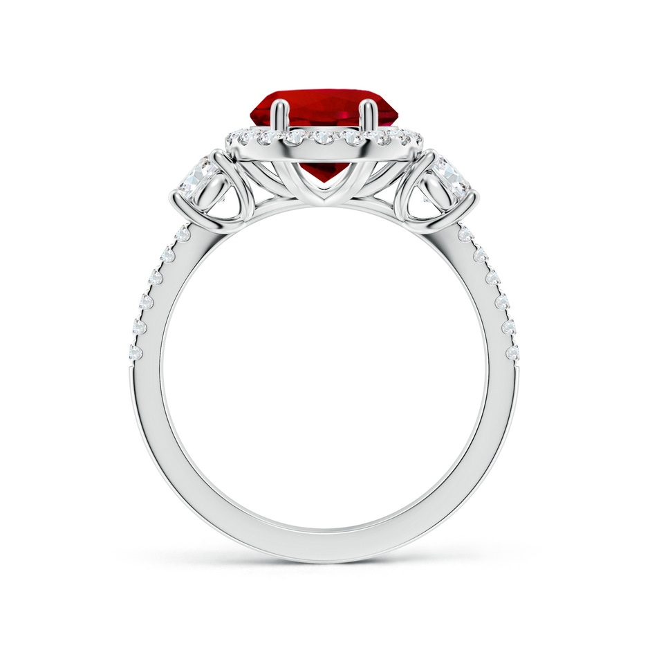 8mm Labgrown Round Lab-Grown Ruby Halo Double Shank Engagement Ring in White Gold side 199