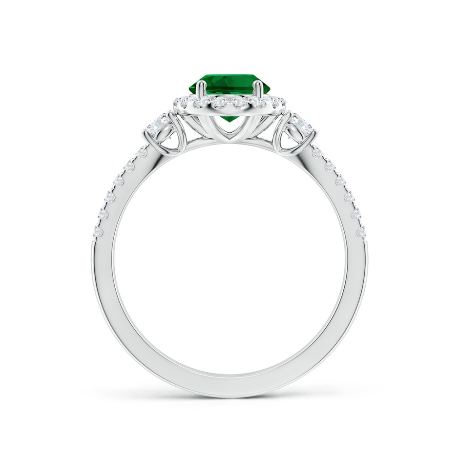 8x6mm Labgrown Oval Lab-Grown Emerald Halo Double Shank Engagement Ring in White Gold side 199