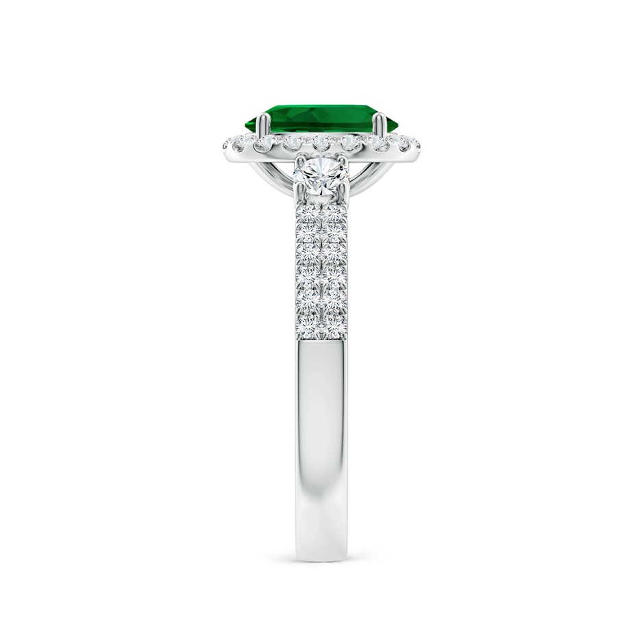 8x6mm Labgrown Oval Lab-Grown Emerald Halo Double Shank Engagement Ring in White Gold side 299