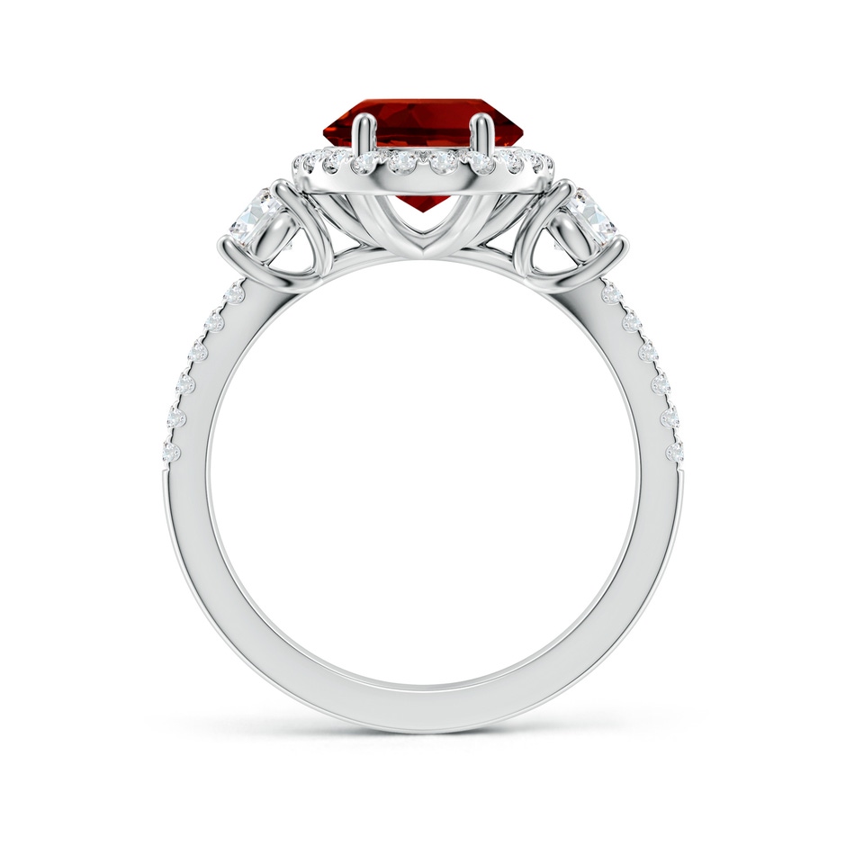 10x8mm Labgrown Oval Lab-Grown Ruby Halo Double Shank Engagement Ring in 18K White Gold side 199