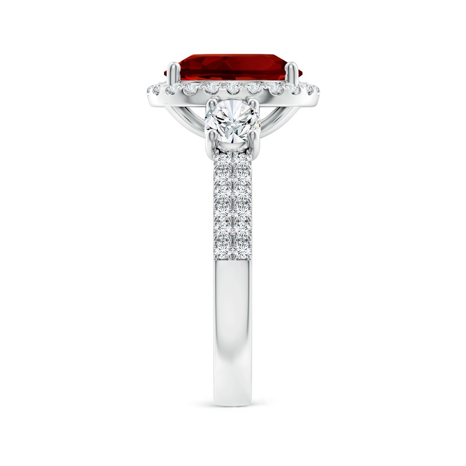 10x8mm Labgrown Oval Lab-Grown Ruby Halo Double Shank Engagement Ring in 18K White Gold side 299