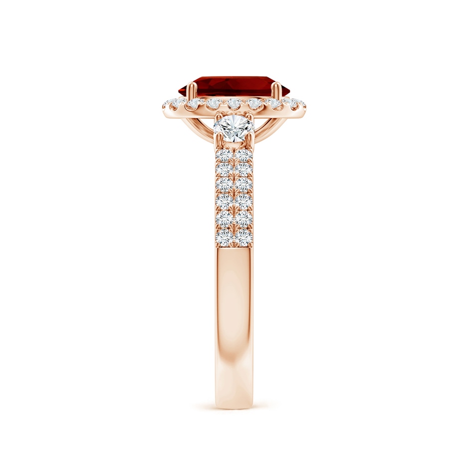 8x6mm Labgrown Oval Lab-Grown Ruby Halo Double Shank Engagement Ring in Rose Gold side 299