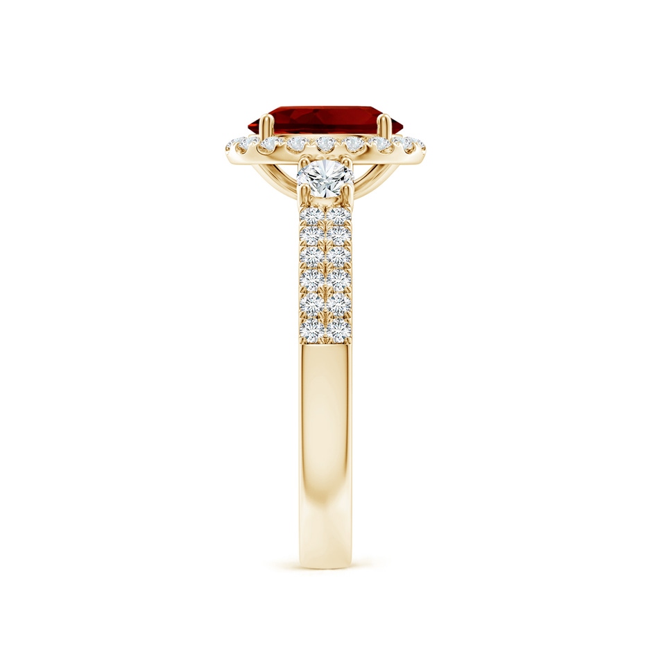 8x6mm Labgrown Oval Lab-Grown Ruby Halo Double Shank Engagement Ring in Yellow Gold side 299