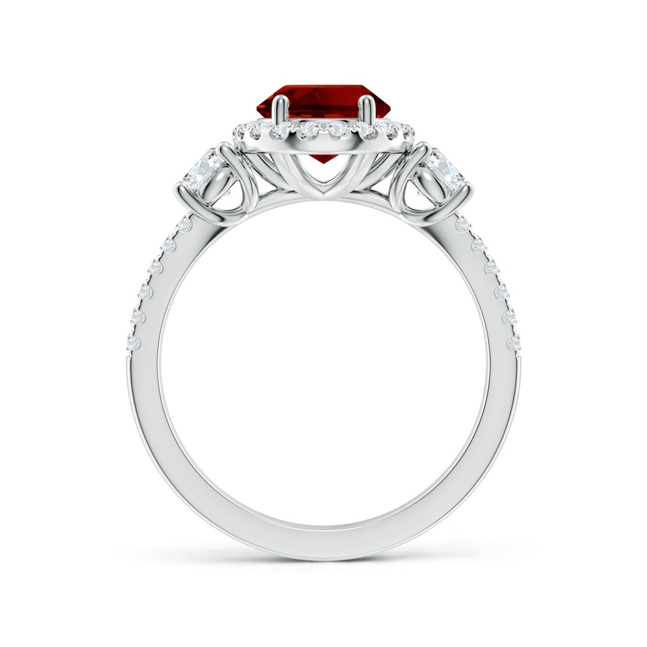 9x7mm Labgrown Oval Lab-Grown Ruby Halo Double Shank Engagement Ring in White Gold side 199