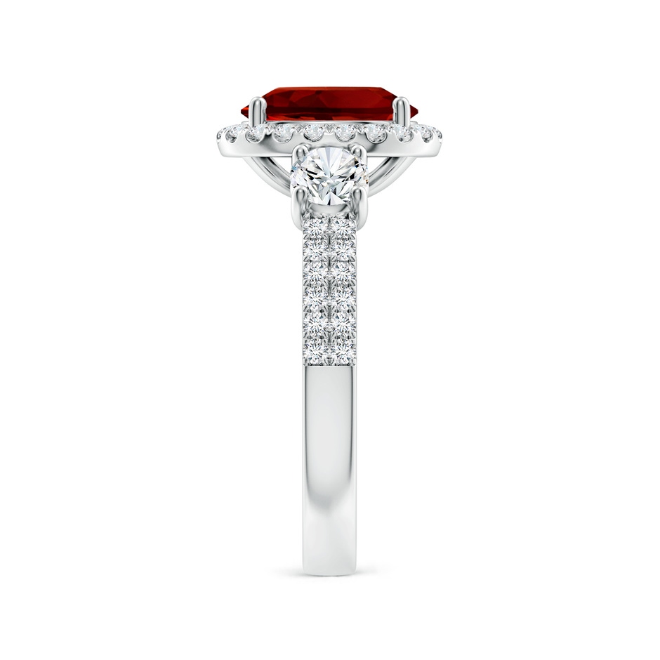 9x7mm Labgrown Oval Lab-Grown Ruby Halo Double Shank Engagement Ring in White Gold side 299