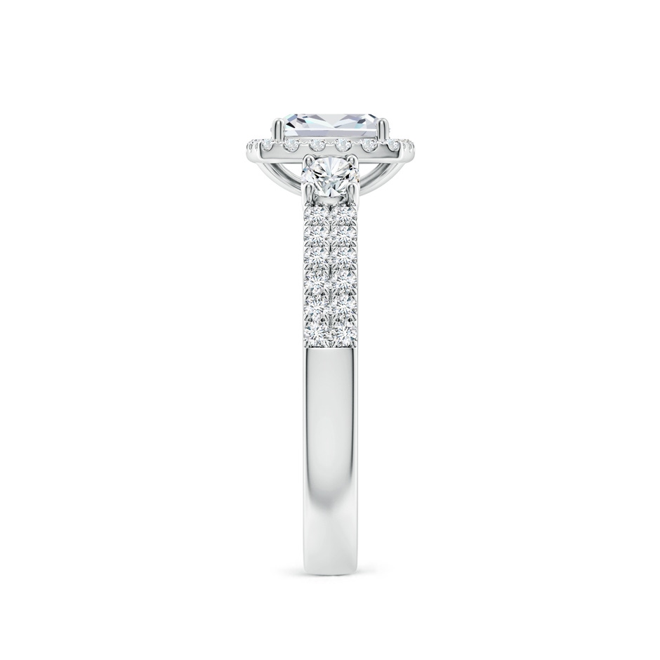 6mm FGVS Cushion Lab-Grown Diamond Halo Double Shank Engagement Ring in P950 Platinum side 299