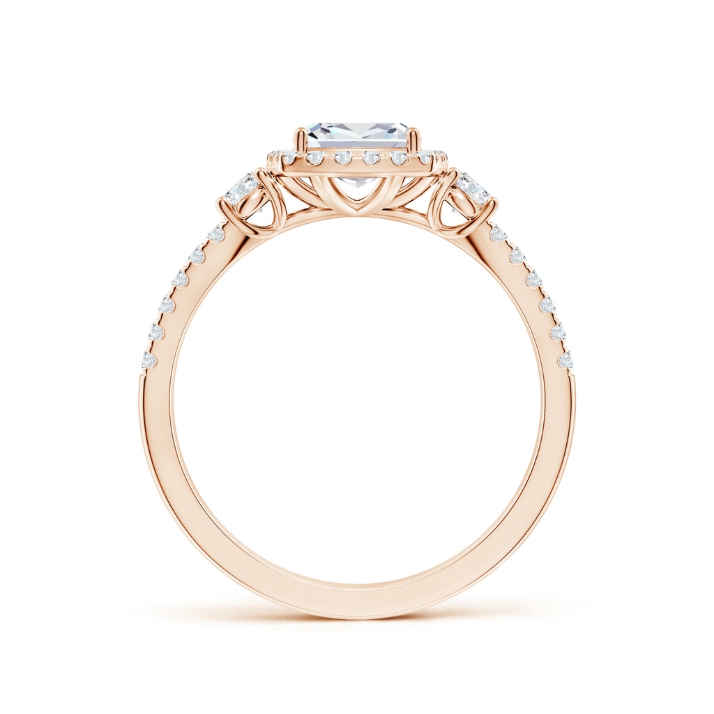6mm FGVS Cushion Lab-Grown Diamond Halo Double Shank Engagement Ring in Rose Gold - side 199
