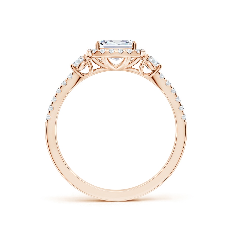 6mm FGVS Cushion Lab-Grown Diamond Halo Double Shank Engagement Ring in Rose Gold side 199