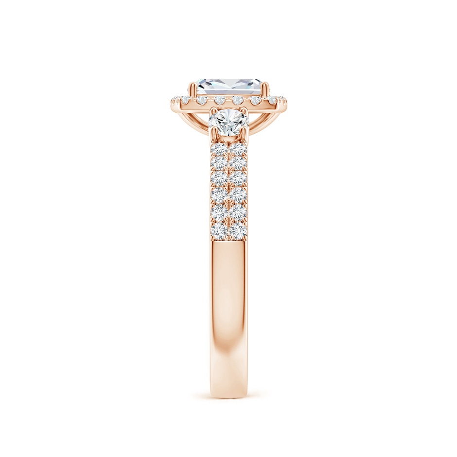 6mm FGVS Cushion Lab-Grown Diamond Halo Double Shank Engagement Ring in Rose Gold side 299