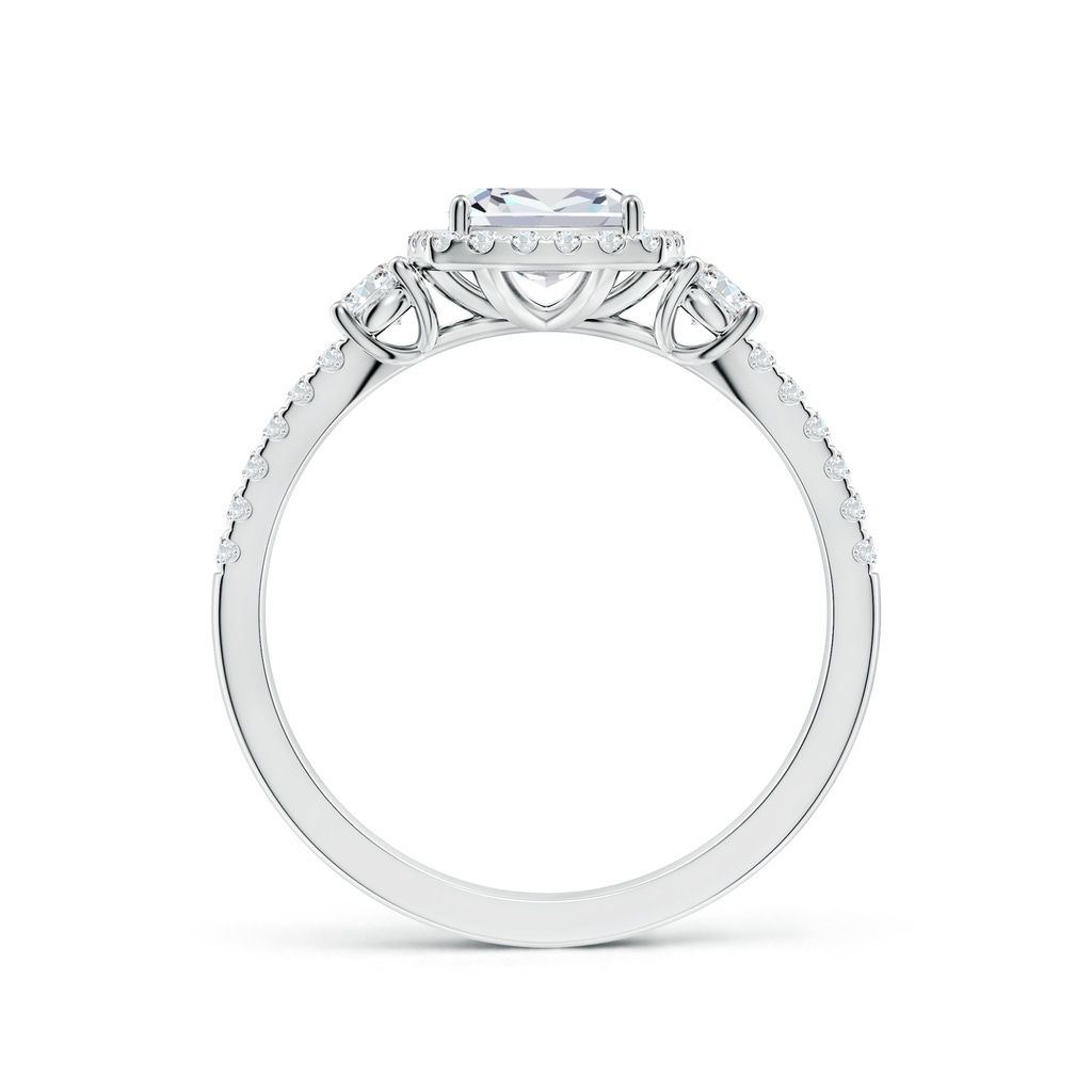 6mm FGVS Cushion Lab-Grown Diamond Halo Double Shank Engagement Ring in White Gold - side 199
