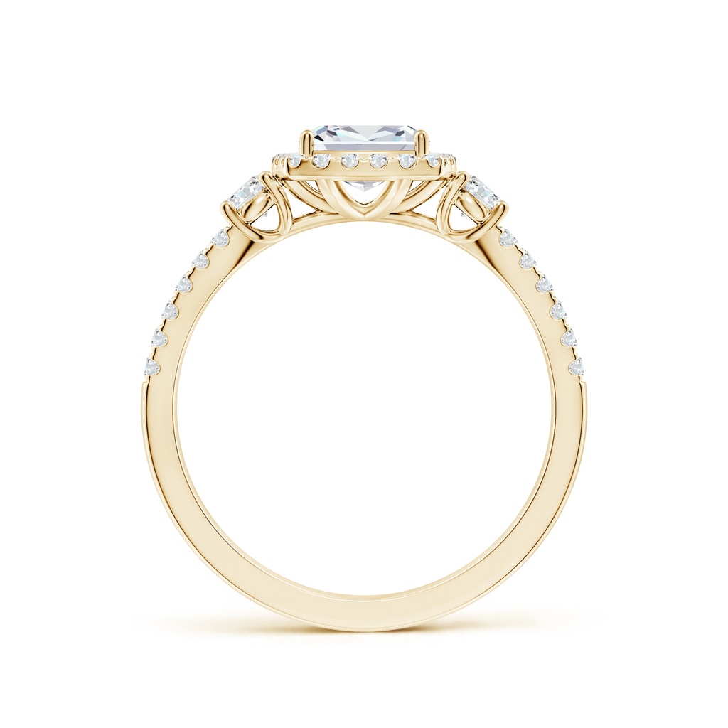 6mm FGVS Cushion Lab-Grown Diamond Halo Double Shank Engagement Ring in Yellow Gold - side 199