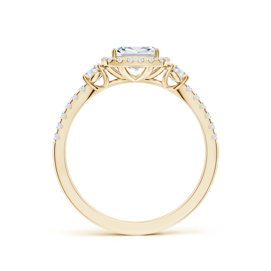 6mm FGVS Cushion Lab-Grown Diamond Halo Double Shank Engagement Ring in Yellow Gold side 199