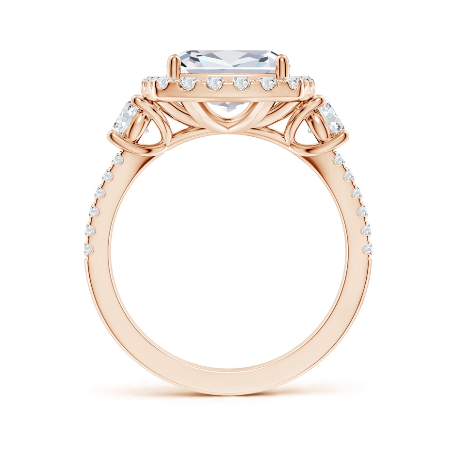 8.9mm FGVS Cushion Lab-Grown Diamond Halo Double Shank Engagement Ring in 18K Rose Gold side 199