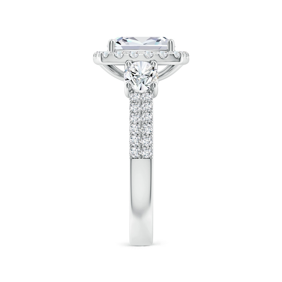 8mm FGVS Cushion Lab-Grown Diamond Halo Double Shank Engagement Ring in P950 Platinum side 299
