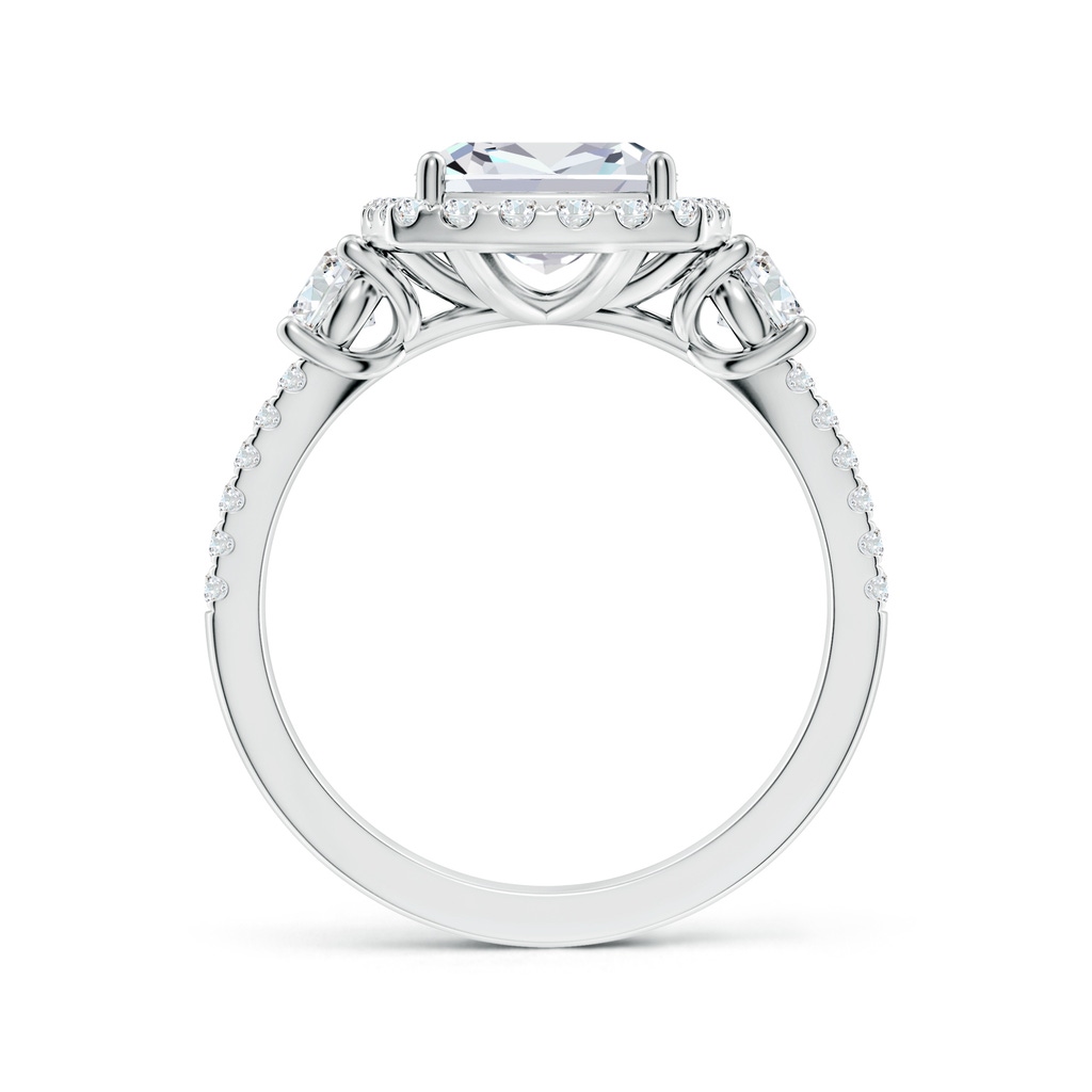 8mm FGVS Cushion Lab-Grown Diamond Halo Double Shank Engagement Ring in White Gold - side 199