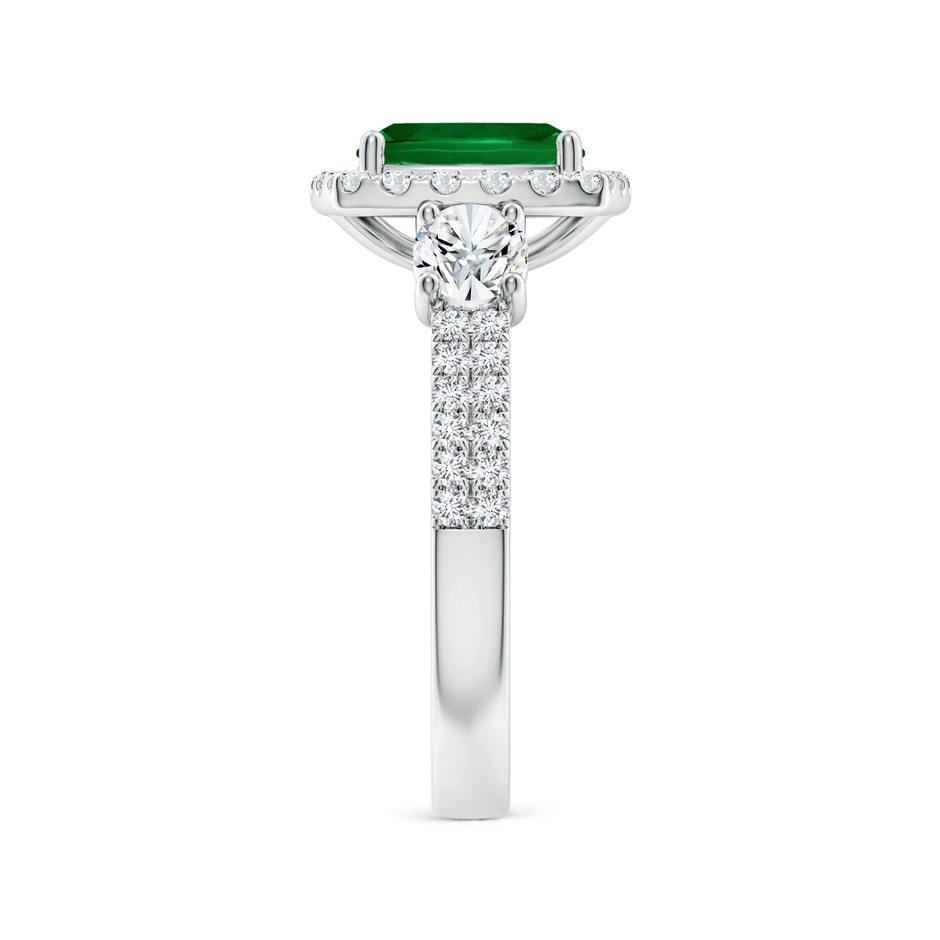 8mm Labgrown Cushion Lab-Grown Emerald Halo Double Shank Engagement Ring in White Gold side 299