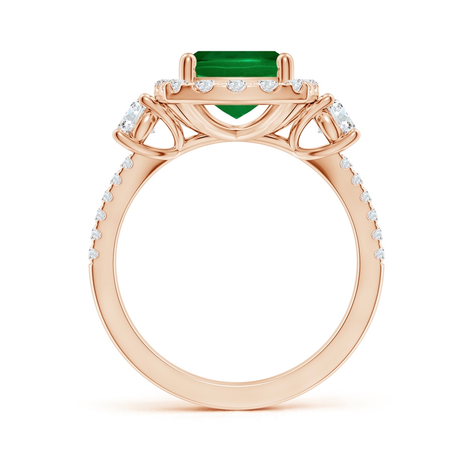 10x8mm Labgrown Cushion Rectangular Lab-Grown Emerald Halo Double Shank Engagement Ring in 18K Rose Gold side 199