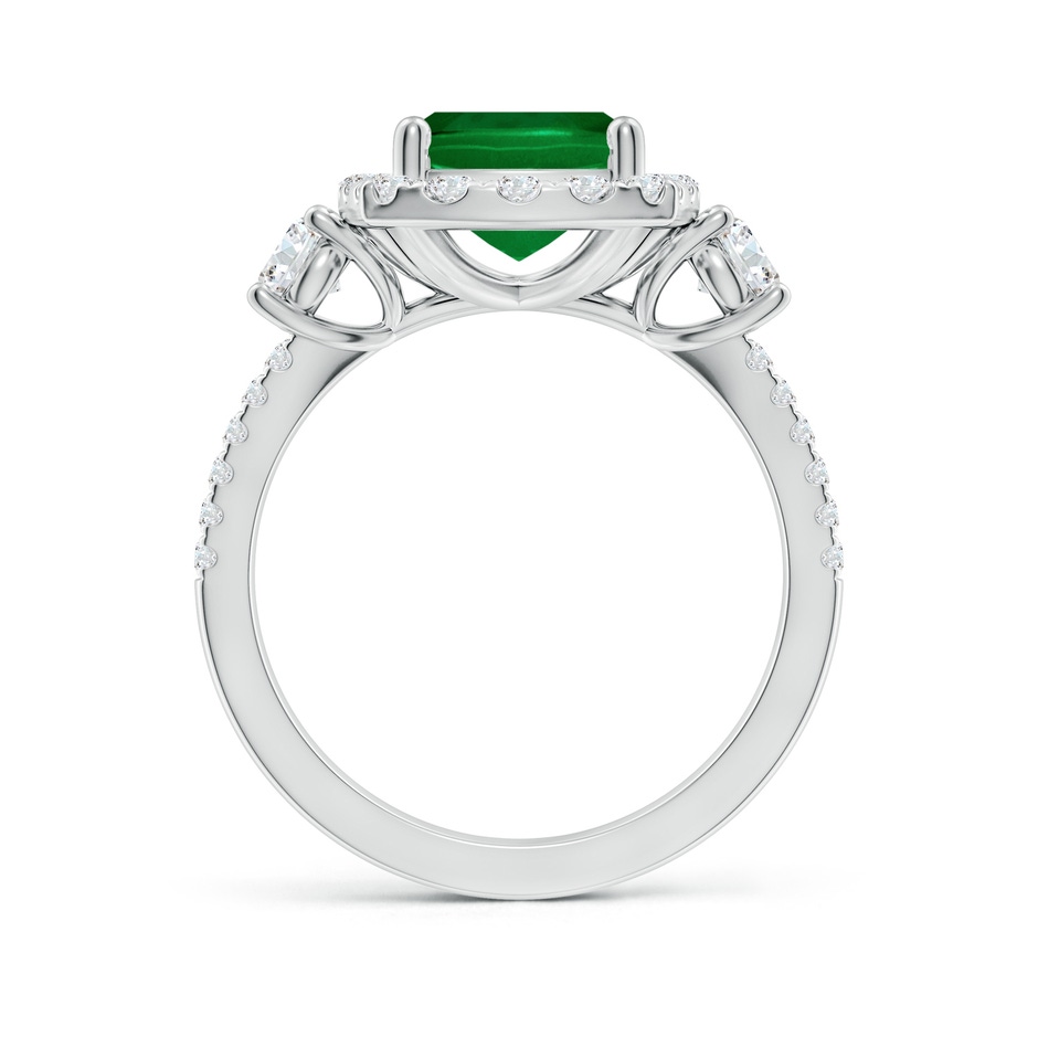 10x8mm Labgrown Cushion Rectangular Lab-Grown Emerald Halo Double Shank Engagement Ring in White Gold side 199