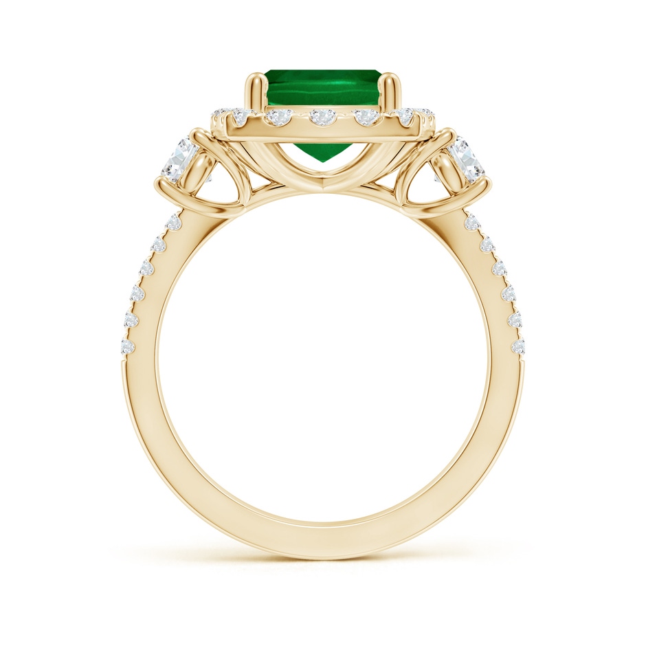 10x8mm Labgrown Cushion Rectangular Lab-Grown Emerald Halo Double Shank Engagement Ring in Yellow Gold side 199