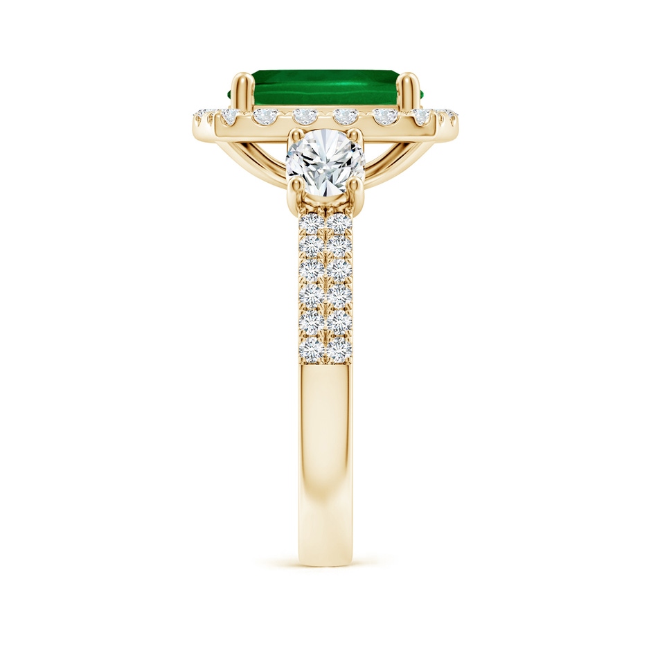10x8mm Labgrown Cushion Rectangular Lab-Grown Emerald Halo Double Shank Engagement Ring in Yellow Gold side 299