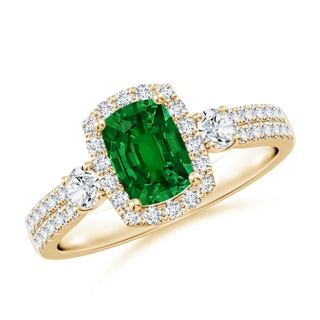 Cushion Rectangular Lab-Grown Lab Grown Emerald