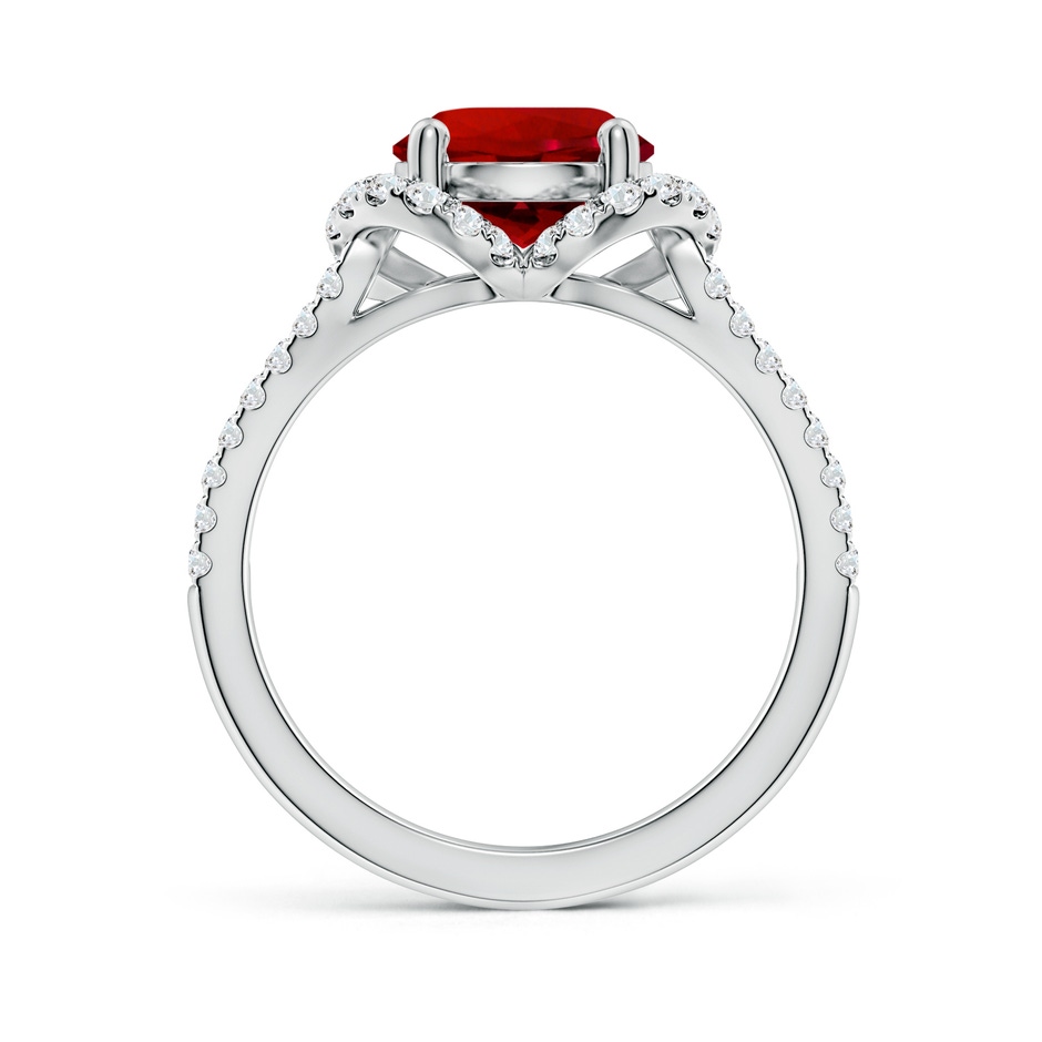 8mm Labgrown Classic Round Lab-Grown Ruby Couture Engagement Ring in White Gold side 199