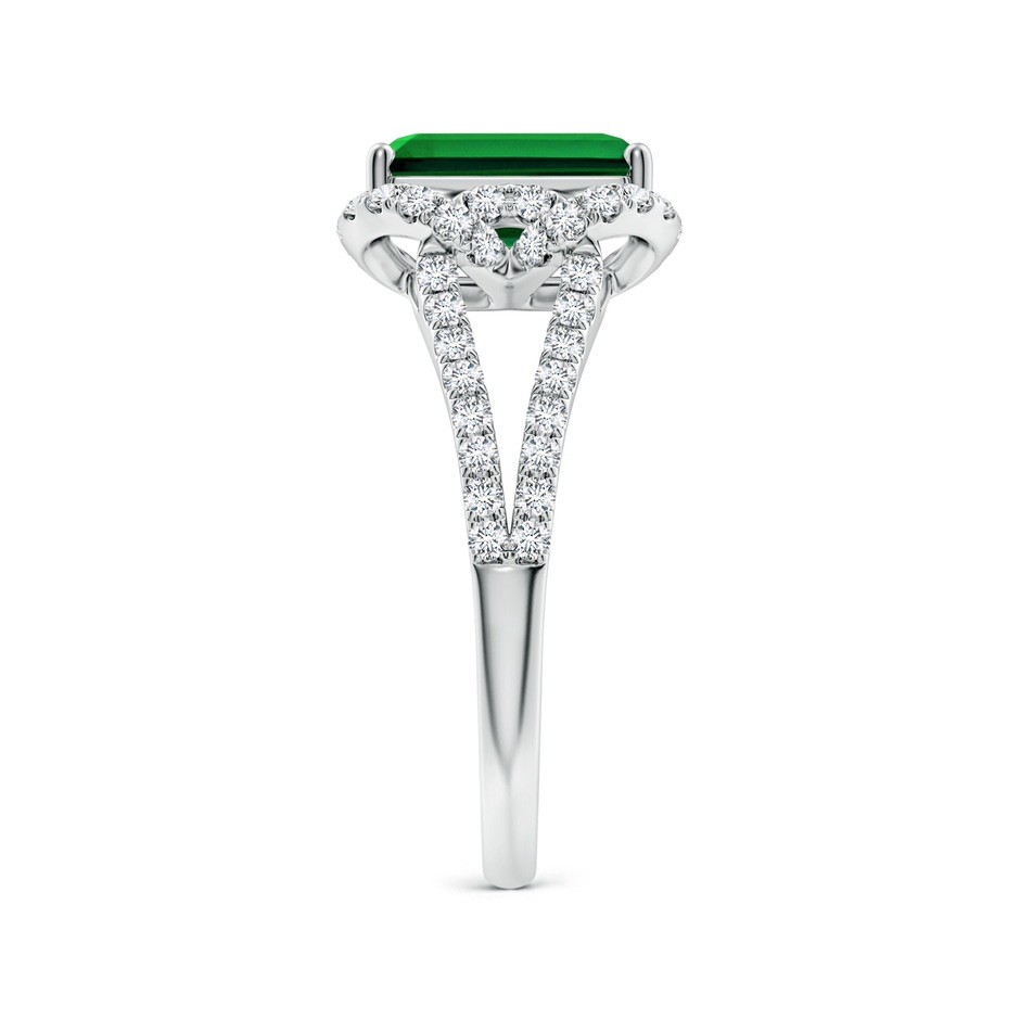 9x7mm Labgrown Classic Emerald-Cut Lab-Grown Emerald Couture Engagement Ring in White Gold side 299