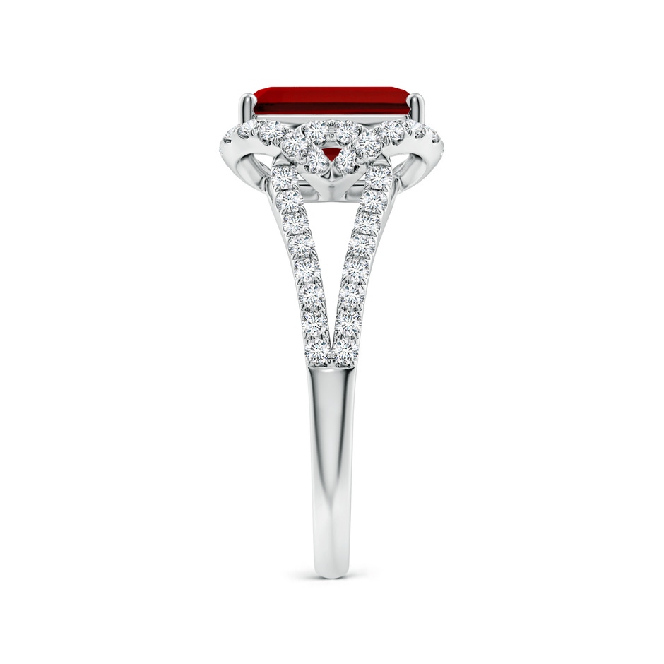 9x7mm Labgrown Classic Emerald-Cut Lab-Grown Ruby Couture Engagement Ring in White Gold side 299