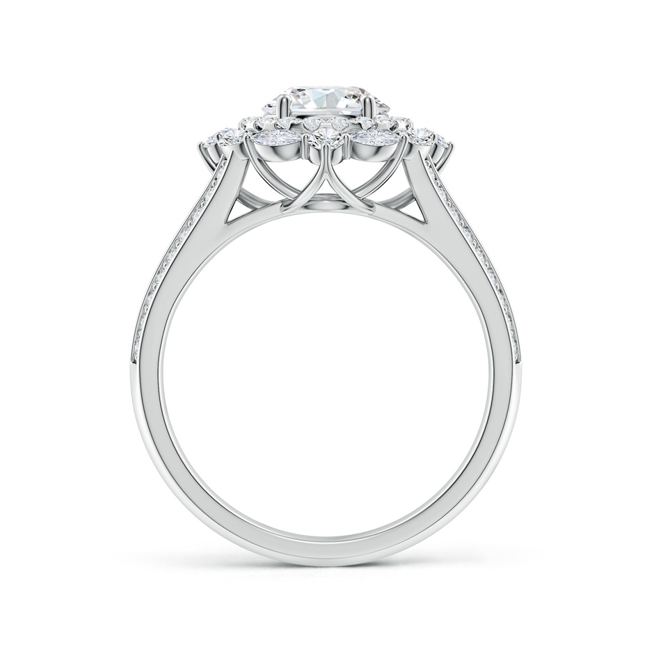 6.4mm FGVS Ornate Round Lab-Grown Diamond Halo Engagement Ring in White Gold side 199