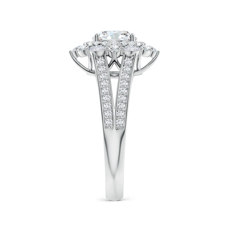 6.4mm FGVS Ornate Round Lab-Grown Diamond Halo Engagement Ring in White Gold side 299