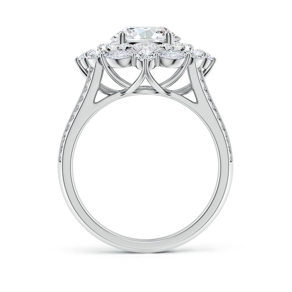 8.1mm FGVS Ornate Round Lab-Grown Diamond Halo Engagement Ring in White Gold side 199