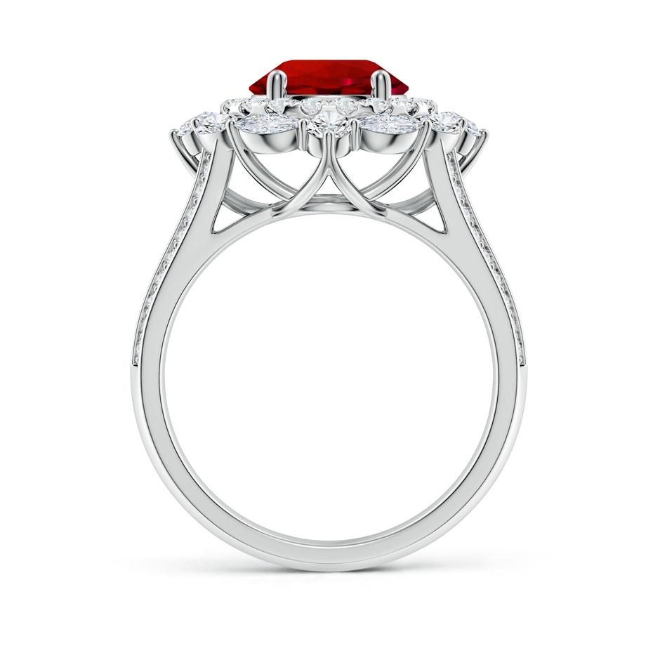 8mm Labgrown Ornate Round Lab-Grown Ruby Halo Engagement Ring in White Gold side 199