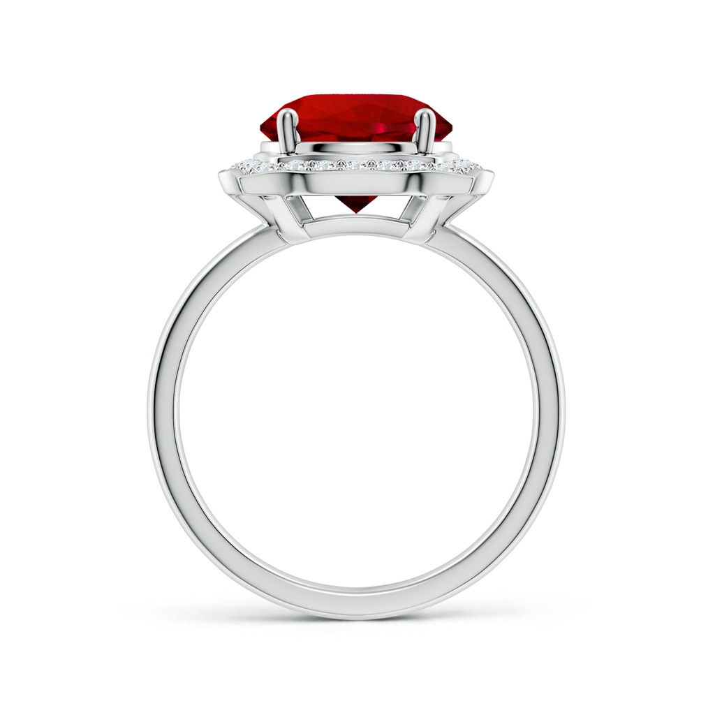 9mm Labgrown Art Deco Inspired Round Lab-Grown Ruby Halo Engagement Ring in White Gold Side 199