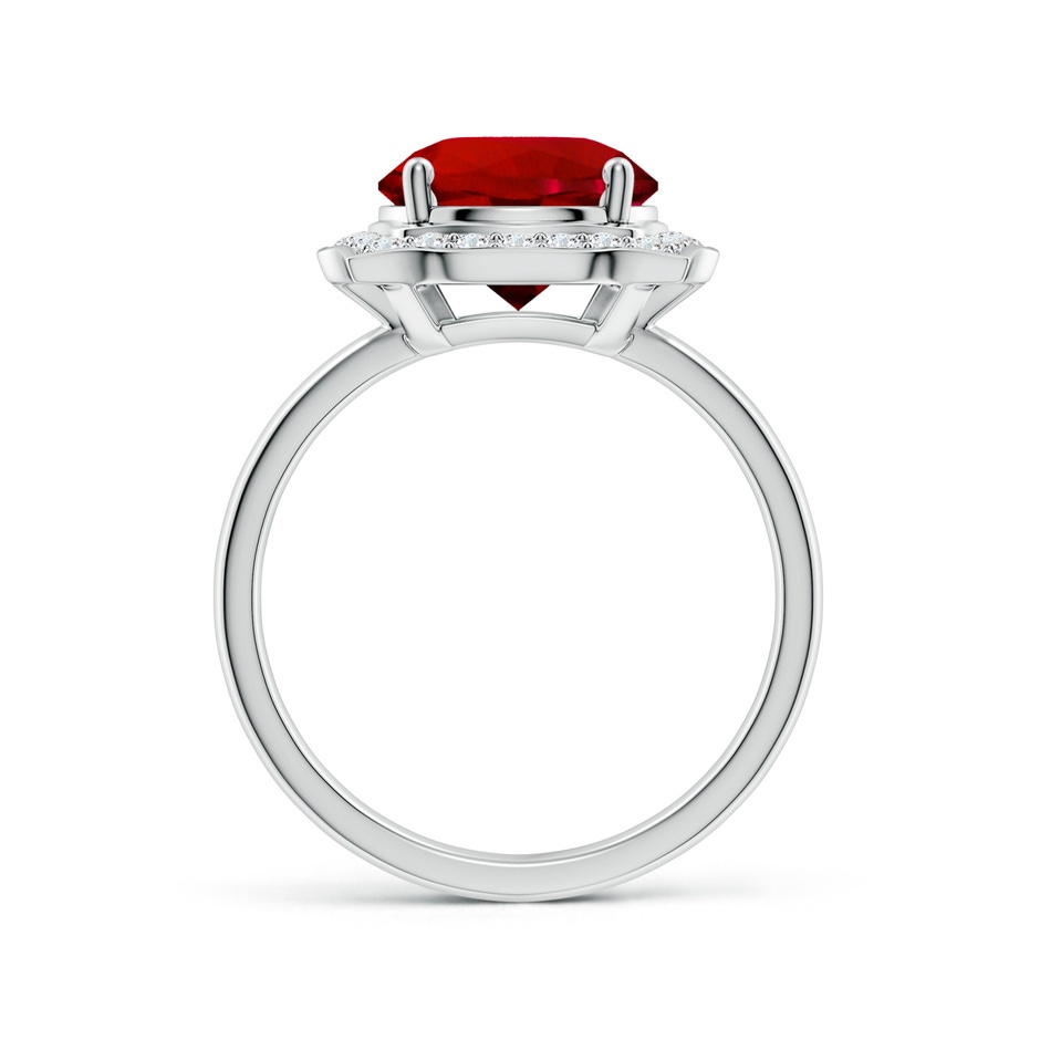 9mm Labgrown Art Deco Inspired Round Lab-Grown Ruby Halo Engagement Ring in White Gold side 199